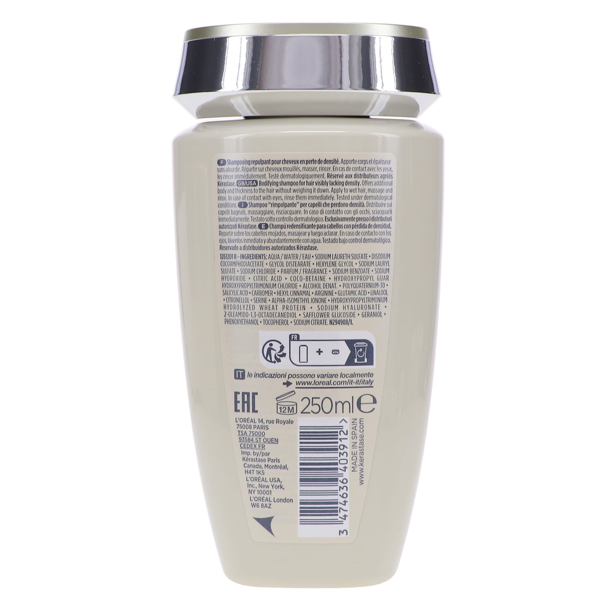Kerastase Densifique Bain Densité Shampoo 8.5 oz – Thickening Shampoo for Thinning & Fine Hair
