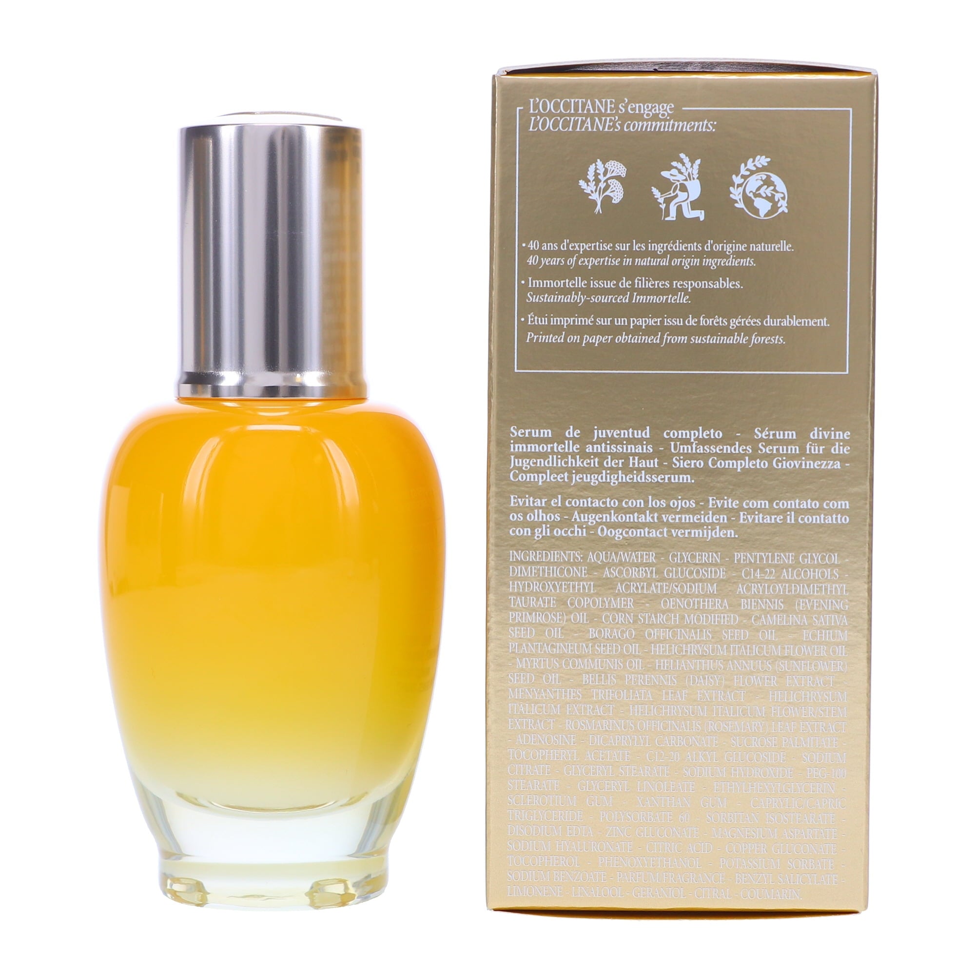 L’Occitane Immortelle Divine Serum – Advanced Anti-Aging Facial Serum with Immortelle Essential Oil, 1 oz