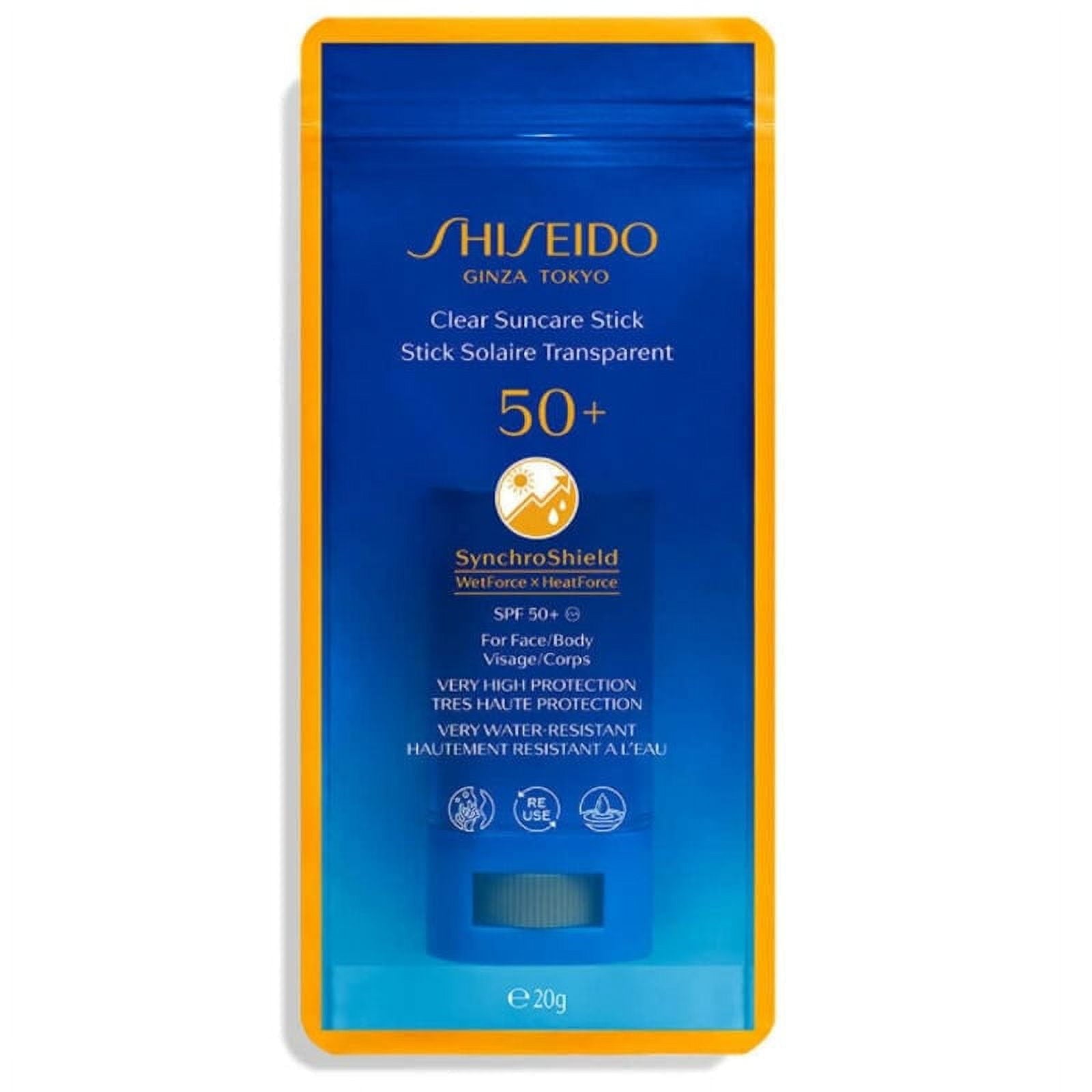 Shiseido Clear Suncare Stick SPF 50+ – 20g | Invisible Broad-Spectrum Sun Protection | Water-Resistant & Non-Comedogenic