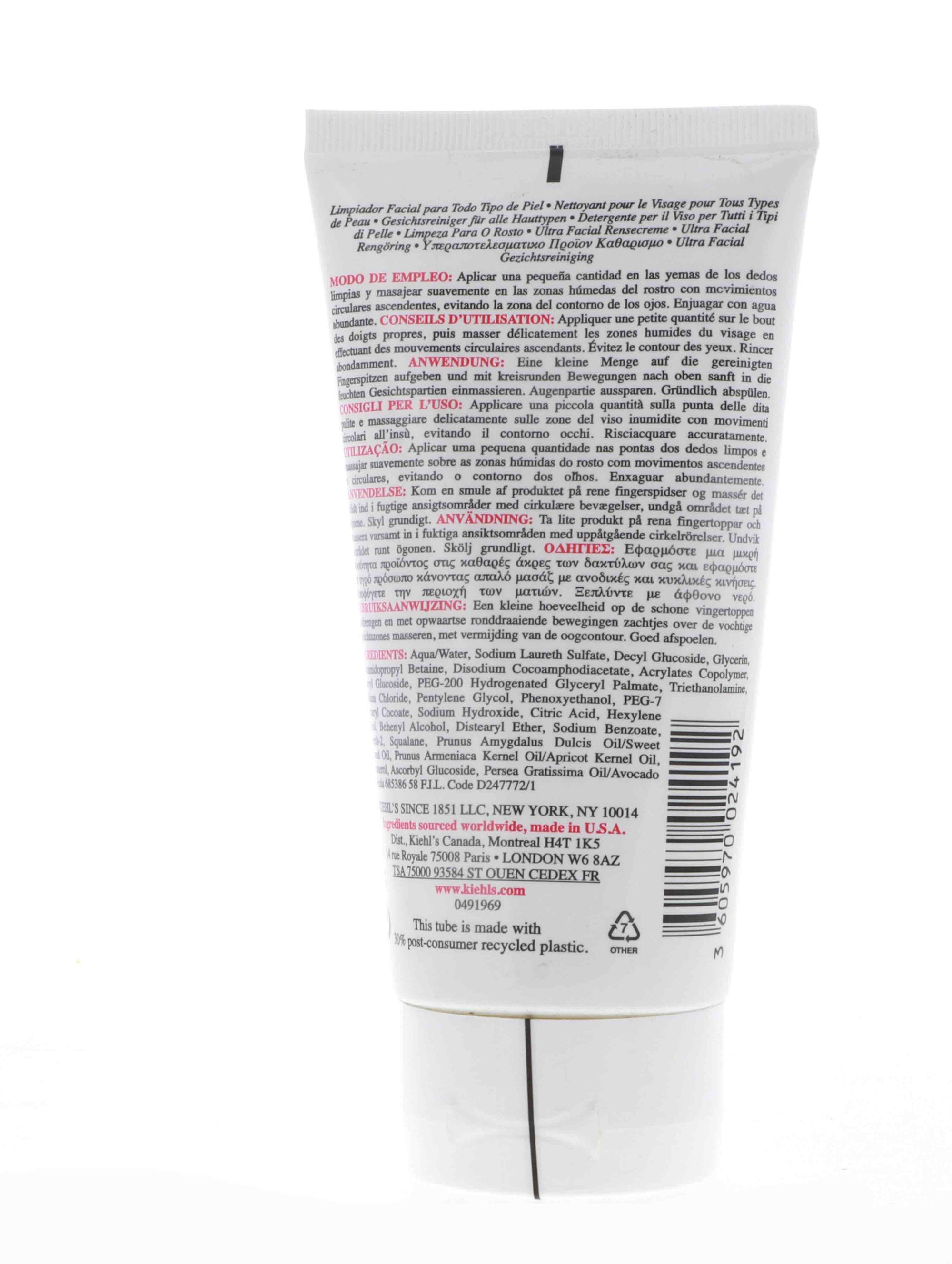 Kiehl’s Ultra Facial Cleanser – Gentle Daily Face Wash for All Skin Types, 5 oz / 150 ml