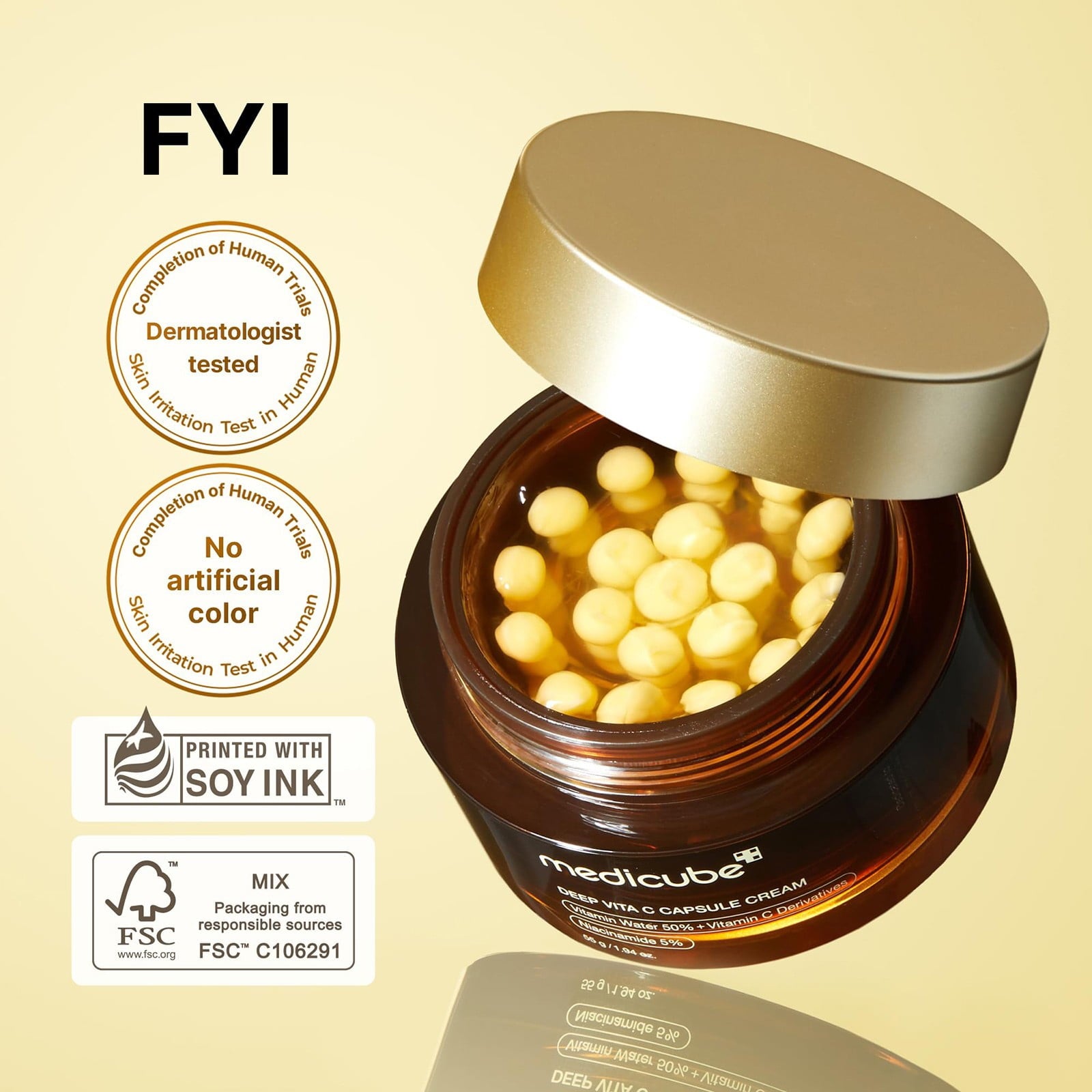 Medicube Deep Vitamin C Golden Gel Moisturizer – Anti-Wrinkle, Hydrating, Radiance Boosting Korean Skincare (1.94 oz)