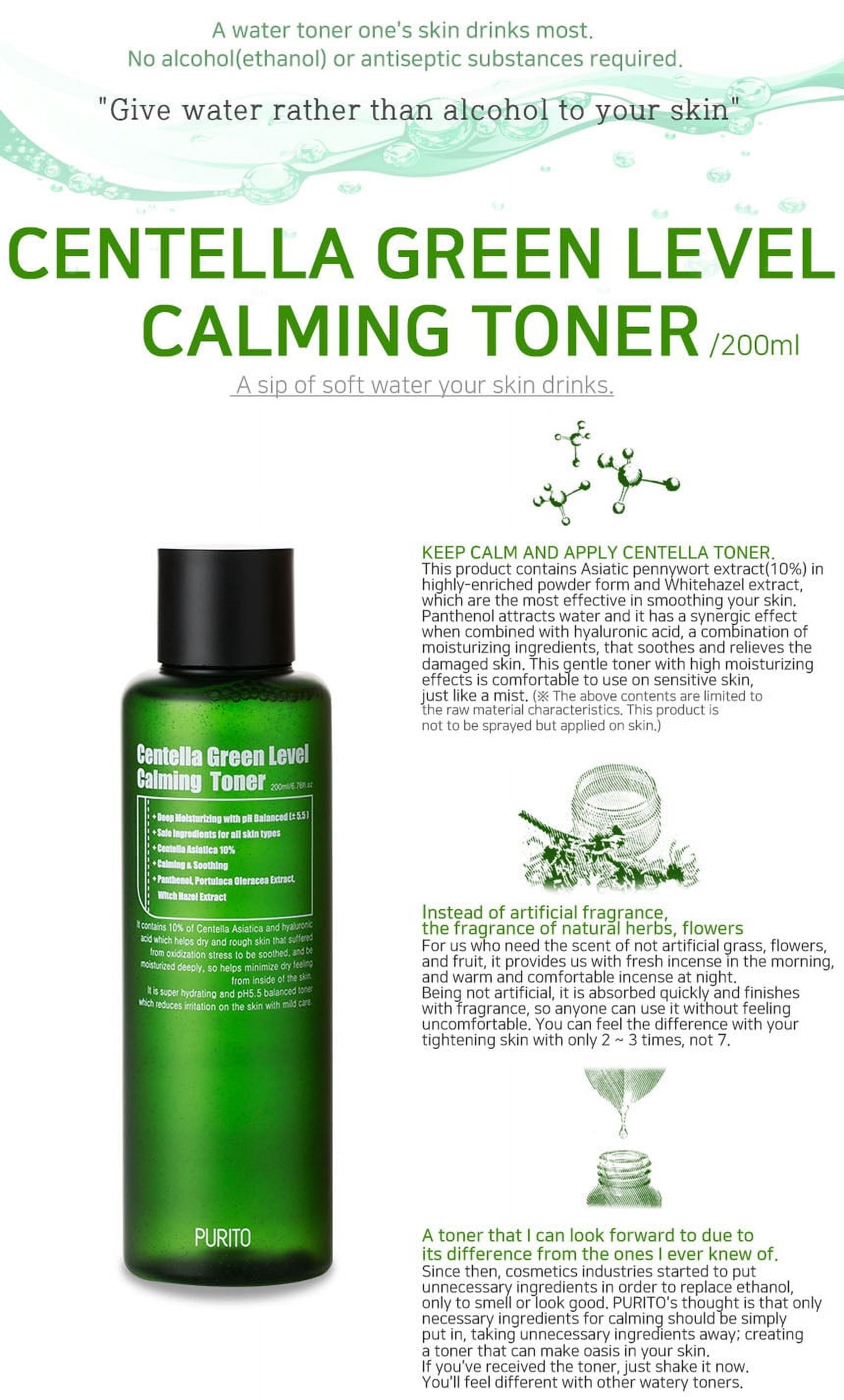 PURITO Centella Green Level Calming Toner 200ml – Soothing & Hydrating Toner with 10% Centella Asiatica