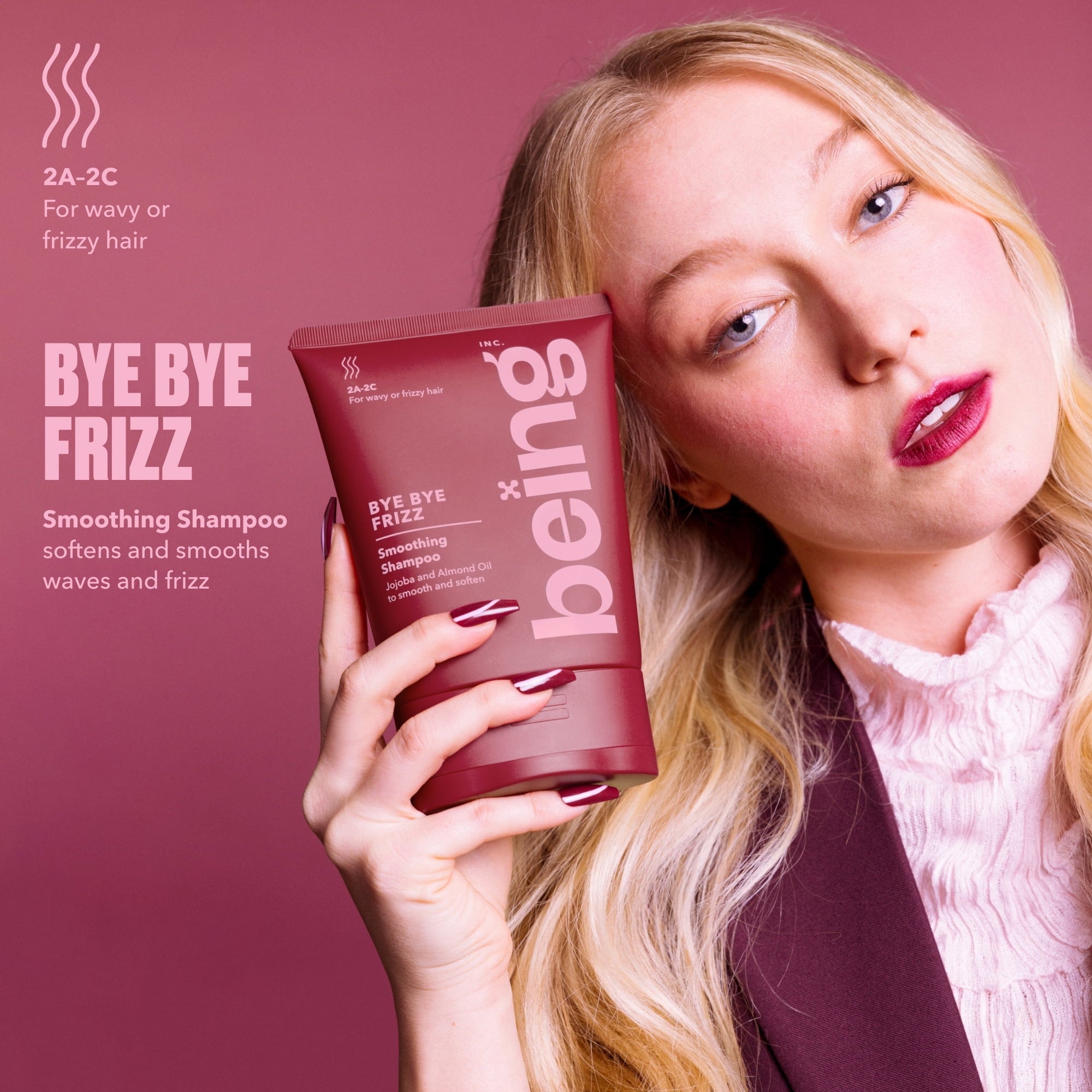 Being BYE BYE FRIZZ Smoothing Shampoo – Anti-Frizz Shampoo with Jojoba & Almond Oil, 12 fl oz