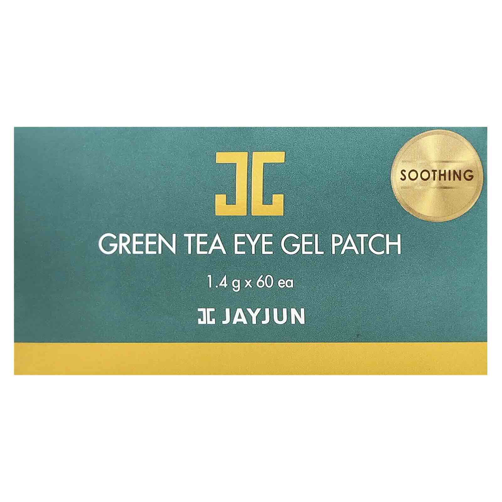 Jayjun Green Tea Eye Gel Patch – 60 Cooling Hydrogel Patches for Brightening, Depuffing & Soothing Under-Eyes