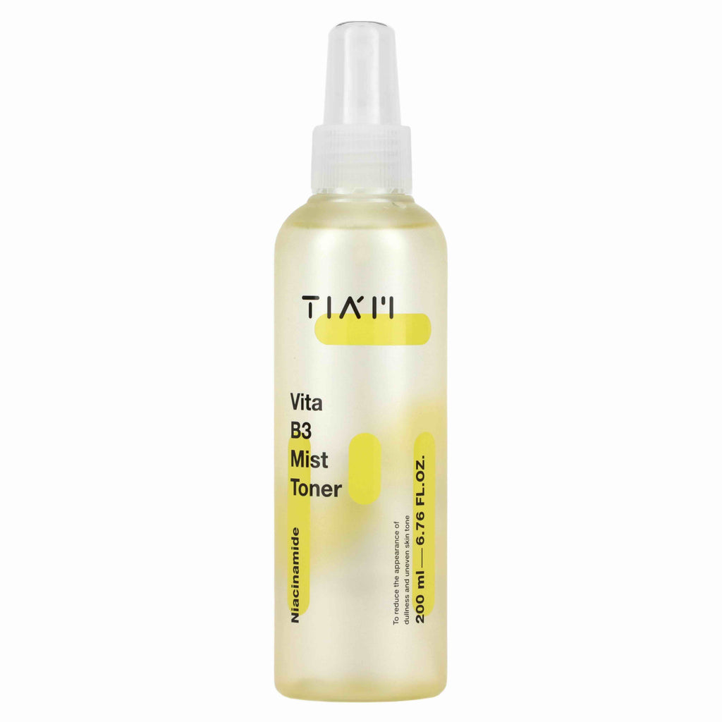 TIAM Vita B3 Mist Toner in a spray bottle, a brightening and hydrating face mist with Niacinamide, 200ml.