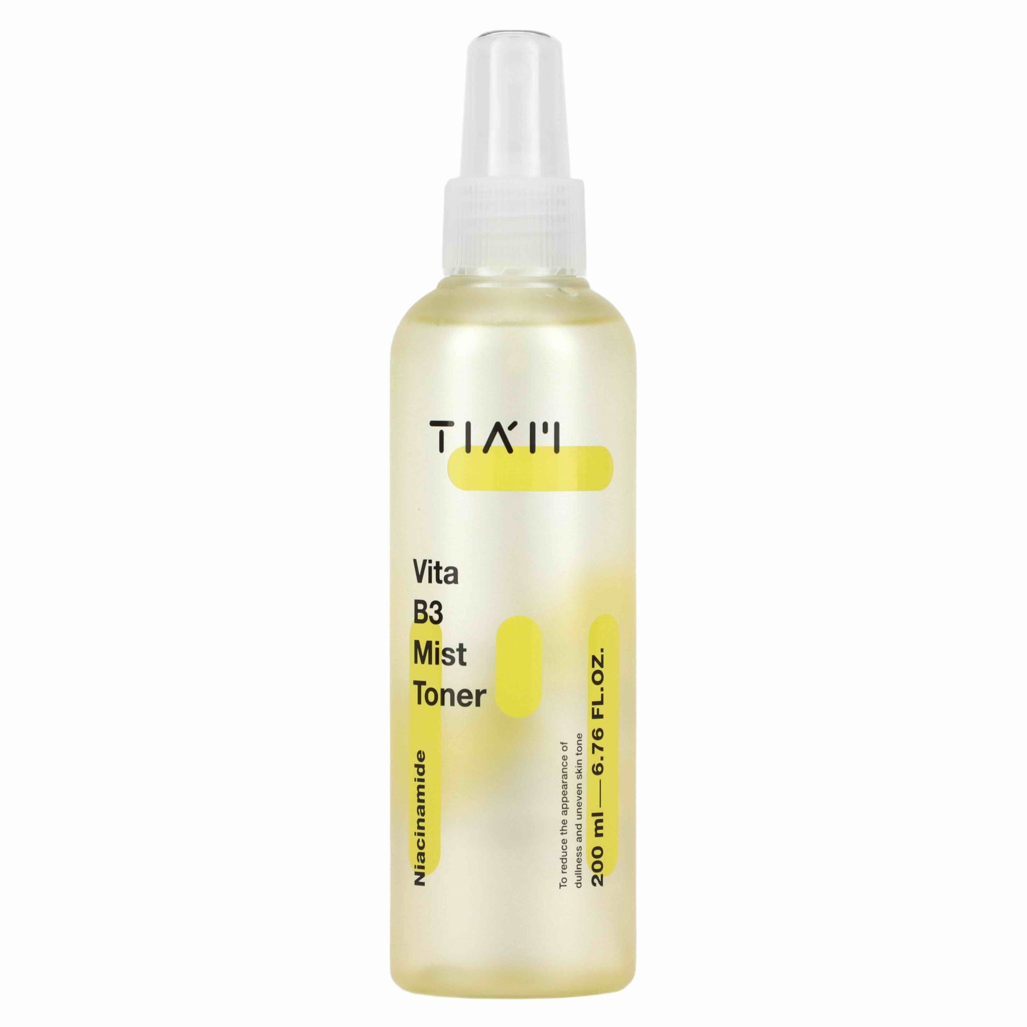 TIAM Vita B3 Mist Toner in a spray bottle, a brightening and hydrating face mist with Niacinamide, 200ml.