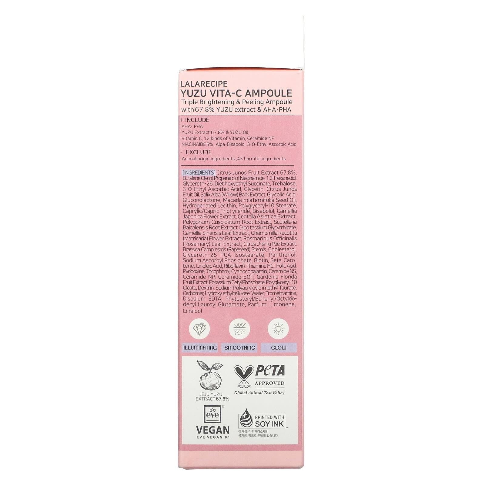 LaLaRecipe Yuzu Vita‑C Ampoule – 68% Yuzu | 5% Niacinamide | 50 ml