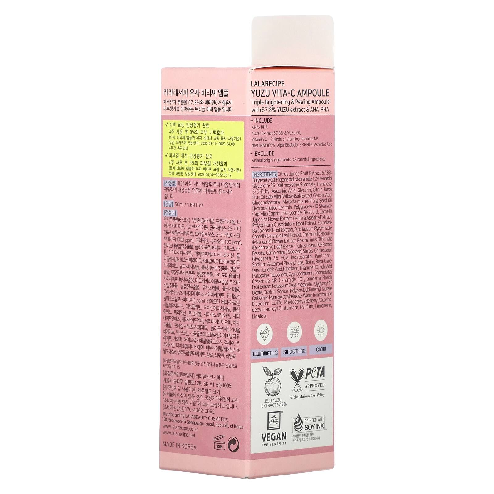 LaLaRecipe Yuzu Vita‑C Ampoule – 68% Yuzu | 5% Niacinamide | 50 ml