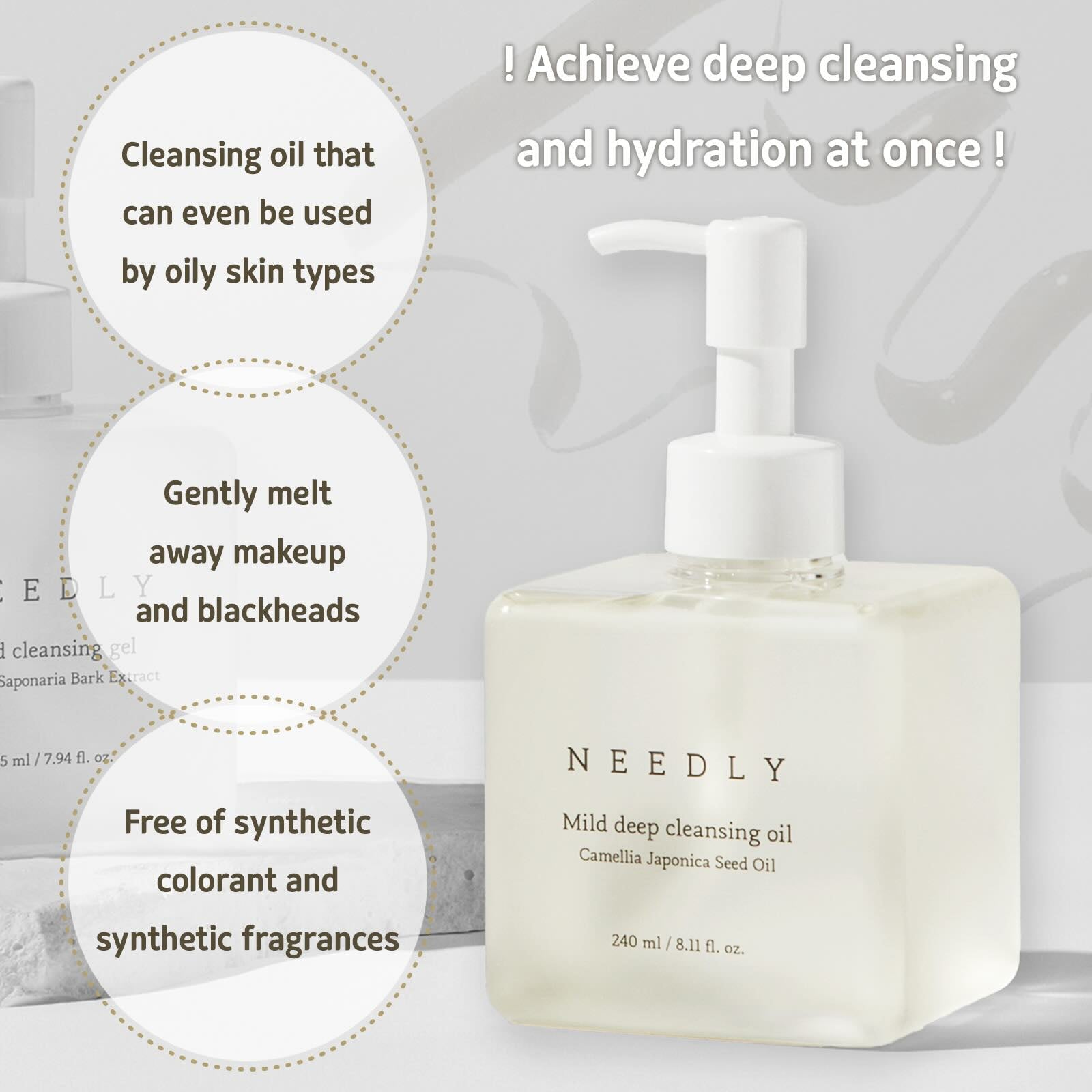 NEEDLY Mild Deep Cleansing Oil – 240ml Gentle Makeup Remover