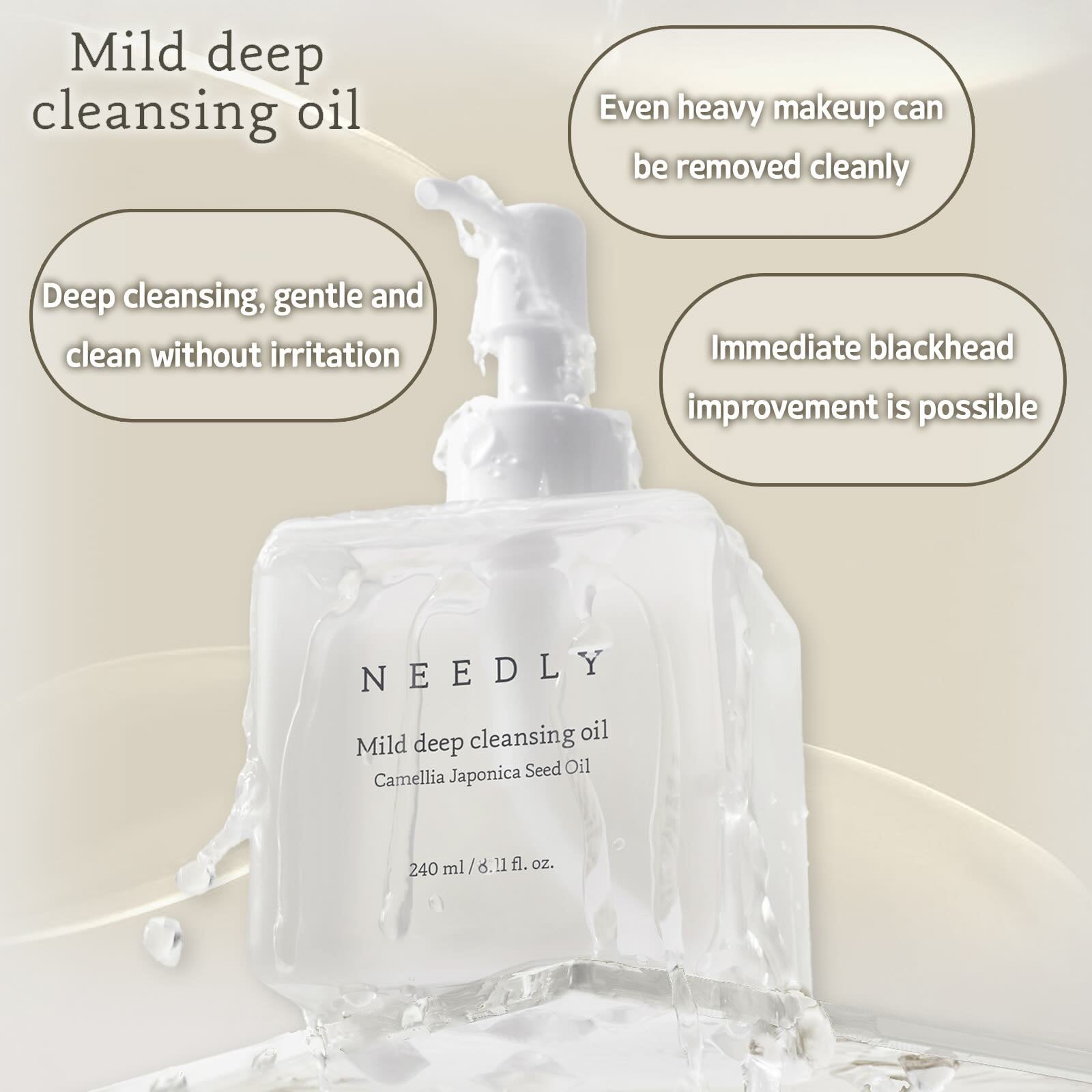 NEEDLY Mild Deep Cleansing Oil – 240ml Gentle Makeup Remover