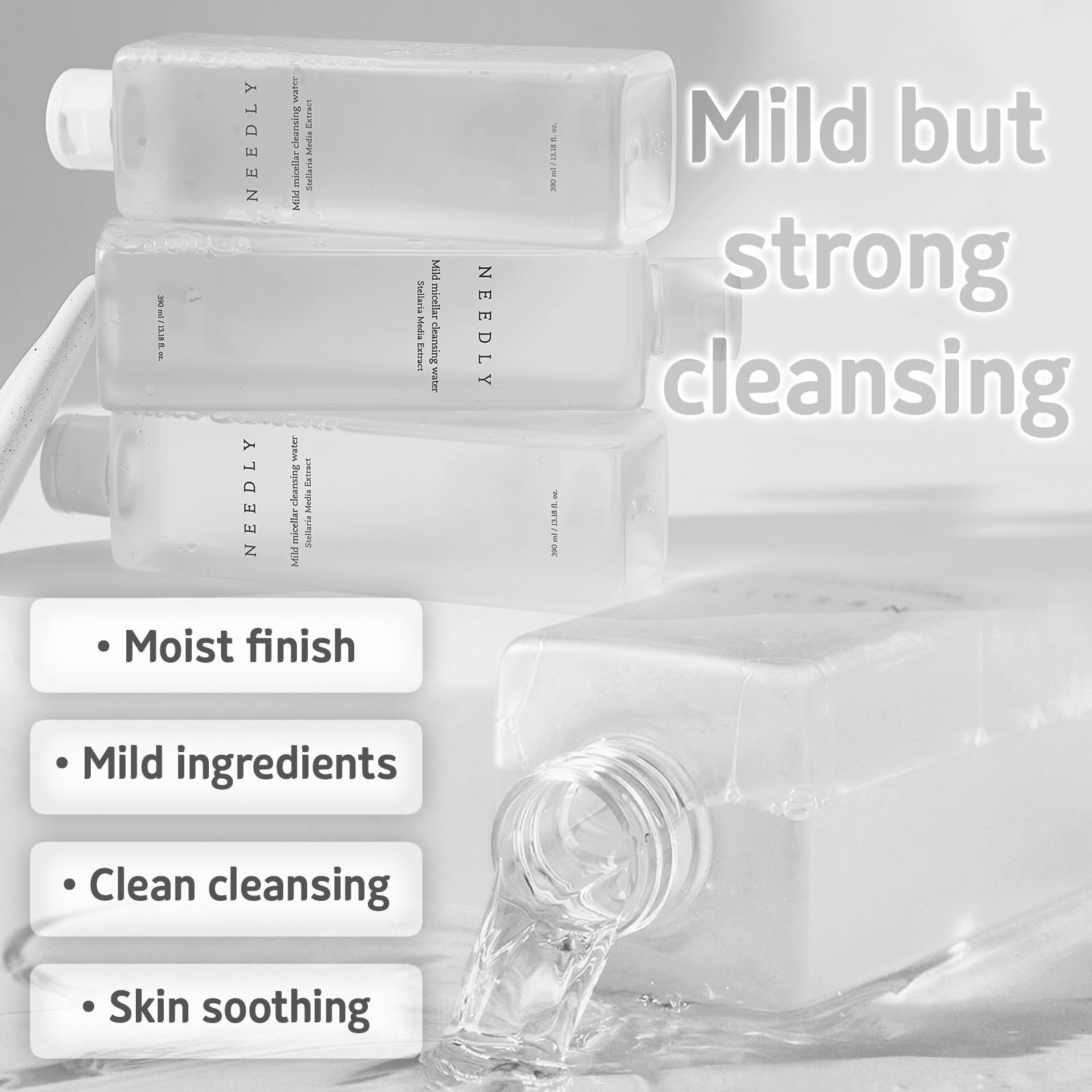 NEEDLY Mild Micellar Cleansing Water – 390 ml Gentle & Hydrating Cleanser