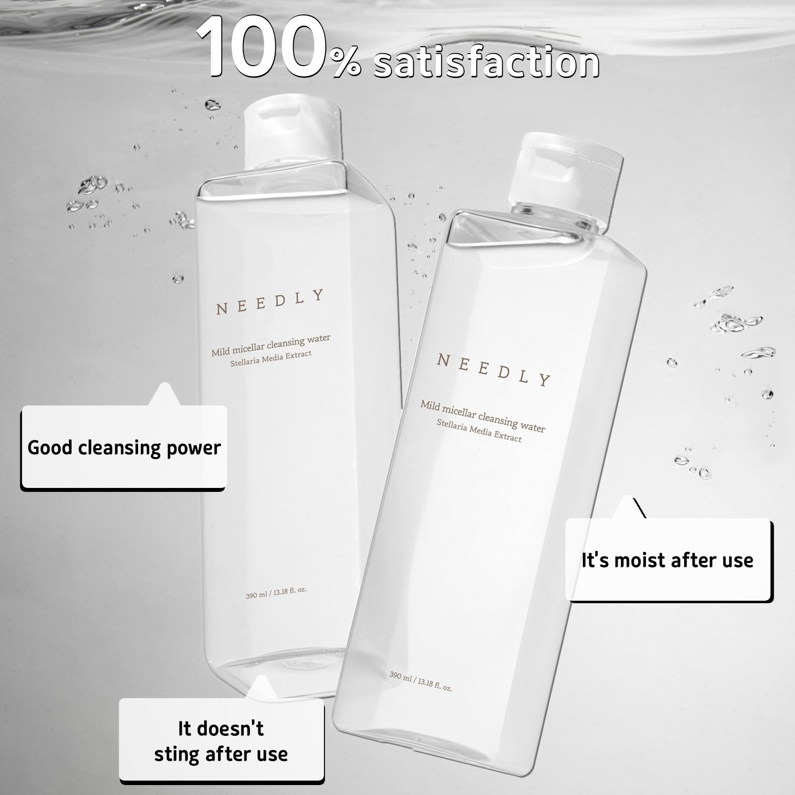 NEEDLY Mild Micellar Cleansing Water – 390 ml Gentle & Hydrating Cleanser