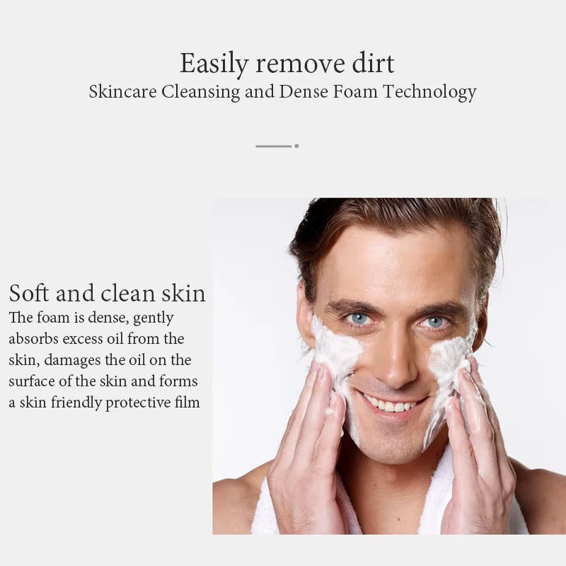 2Pcs VENZEN Men’s Facial Cleanser Set – Oil Control, Moisturizing & Refreshing Face Wash for Men