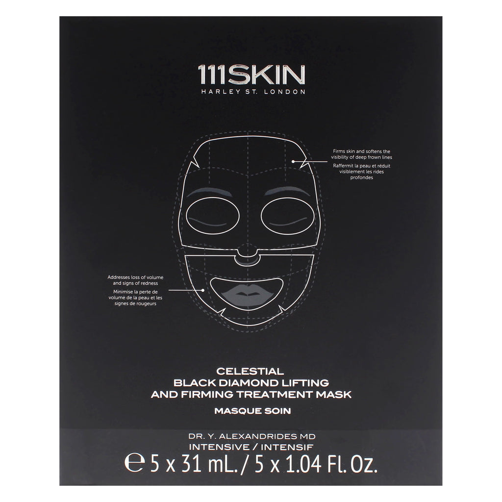 111SKIN Celestial Black Diamond Lifting & Firming Treatment Mask – 5-Piece Set | Anti-Aging Hydrogel Face Masks for Firmness, Hydration & Radiance