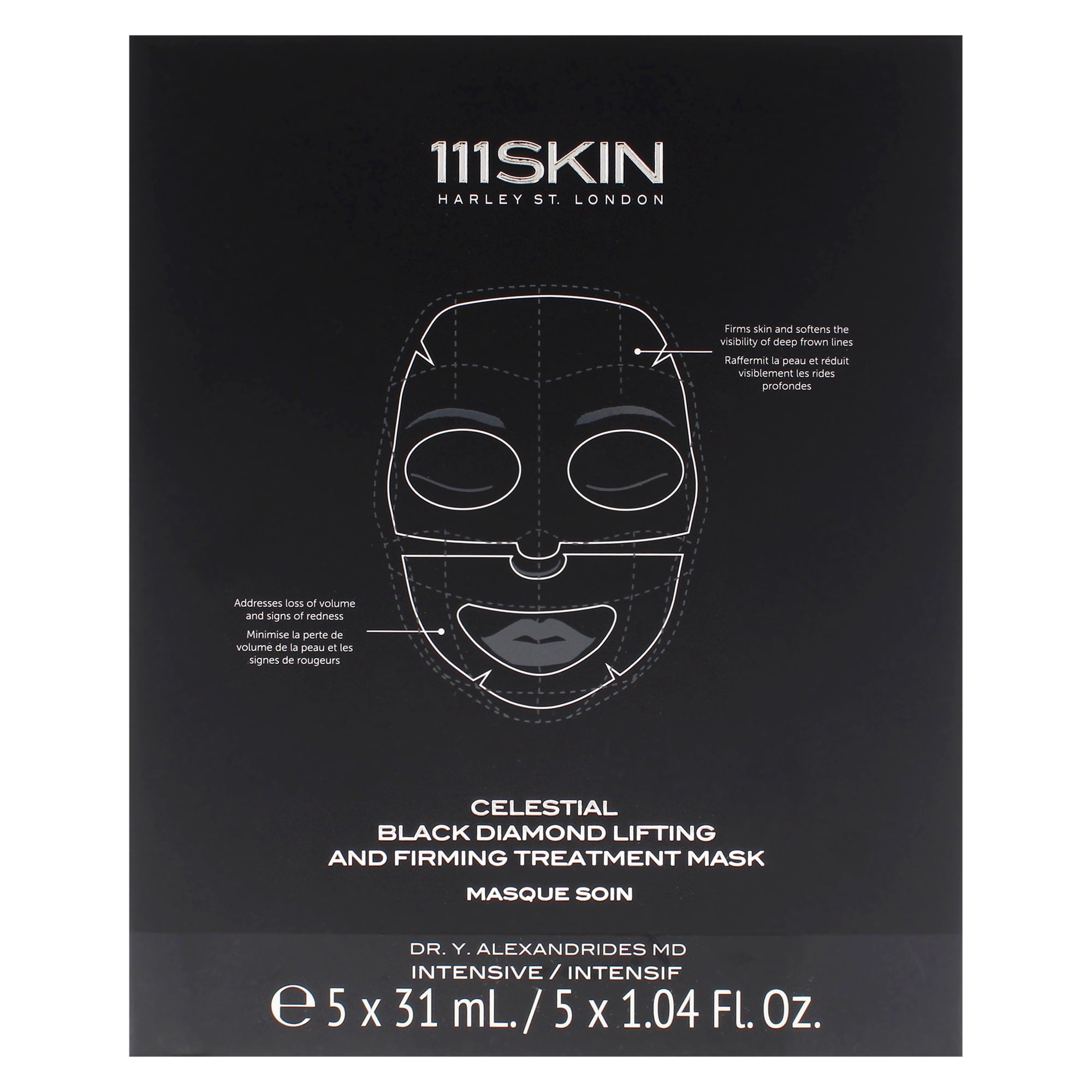 111SKIN Celestial Black Diamond Lifting & Firming Treatment Mask – 5-Piece Set | Anti-Aging Hydrogel Face Masks for Firmness, Hydration & Radiance
