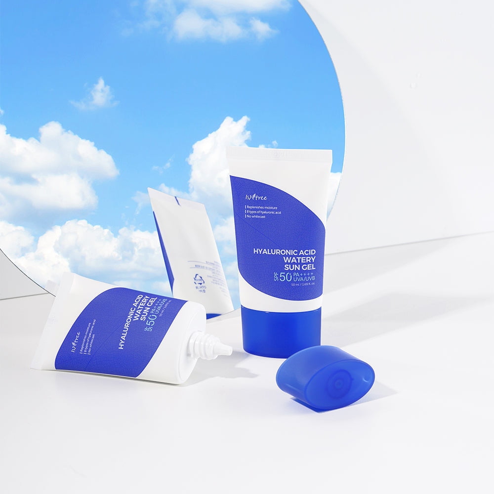 Isntree Hyaluronic Acid Watery Sun Gel SPF 50 PA++++ UVA/UVB Protection (2-Pack) – Lightweight & Hydrating Sunscreen, 50ml / 1.69 Fl.Oz. Each
