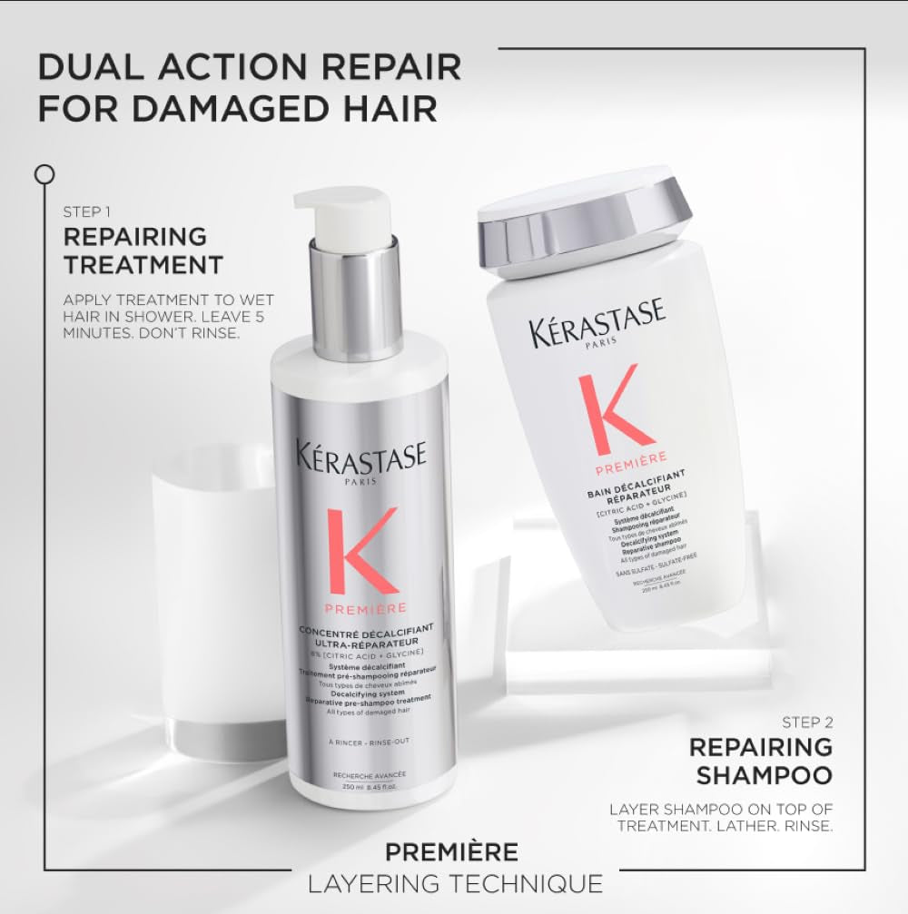 Kérastase Premiere Sulfate-Free Hair Repair Shampoo | Strengthening & Smoothing | for Breakage & All Damaged Hair Types | Removes Buildup and Decalcifies with Citric Acid