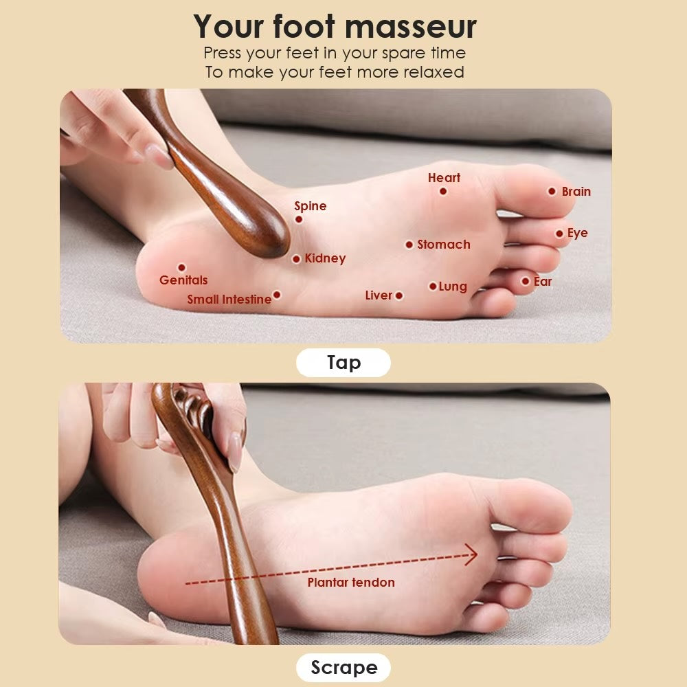 Six-Claw Sandalwood Gua Sha Massage Comb – Meridian Acupoint Tool for Face & Neck Lifting