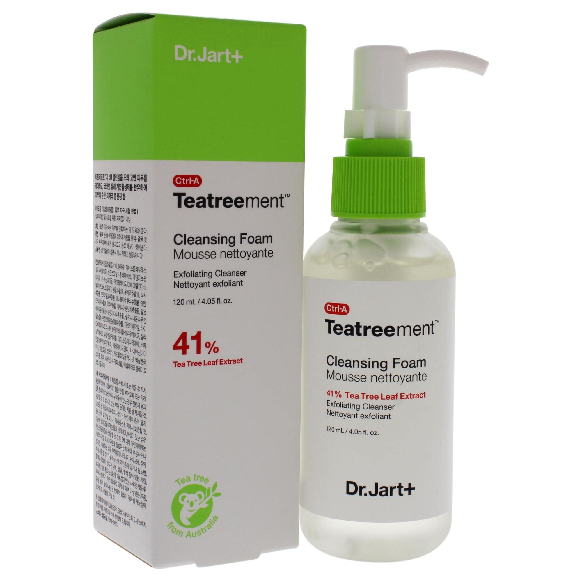 Dr. Jart+ Teatreement Cleansing Foam 4.06 Fl Oz – Tea Tree Face Wash for Acne-Prone & Oily Skin