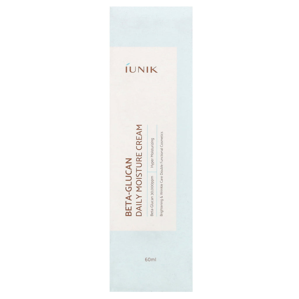 IUNIK Beta‑Glucan Daily Moisture Cream – Lightweight Barrier Moisturizer for Sensitive & Dry Skin, with 30,000 ppm Beta‑Glucan & Centella Asiatica – 2.02 oz