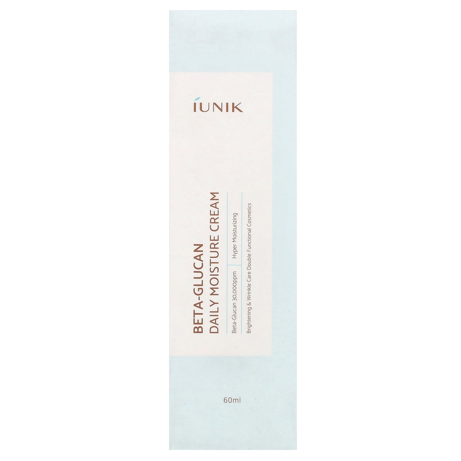 IUNIK Beta‑Glucan Daily Moisture Cream – Lightweight Barrier Moisturizer for Sensitive & Dry Skin, with 30,000 ppm Beta‑Glucan & Centella Asiatica – 2.02 oz