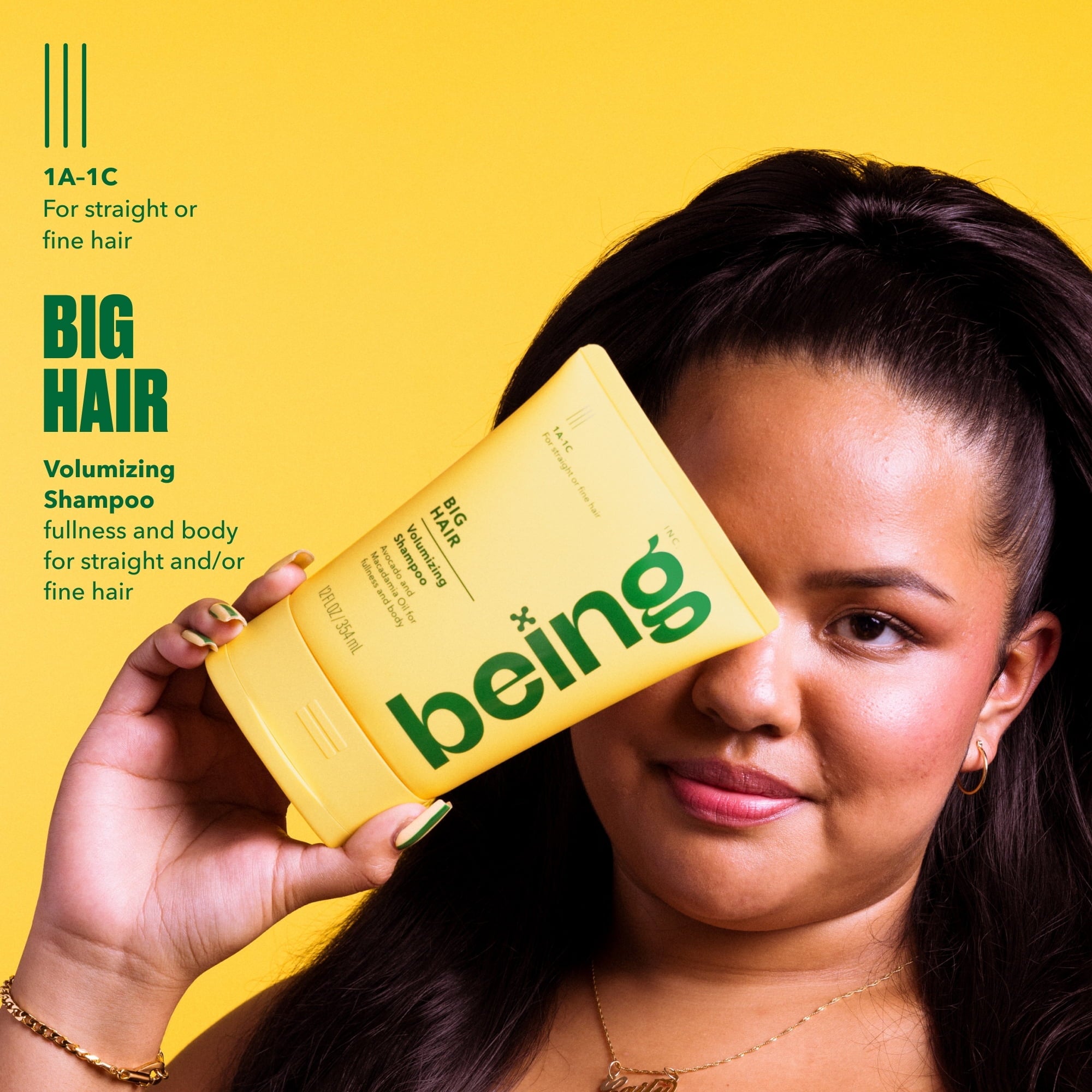 Being BIG HAIR Volumizing Shampoo – For Straight & Fine Hair with Avocado & Macadamia Oil, 12 fl oz