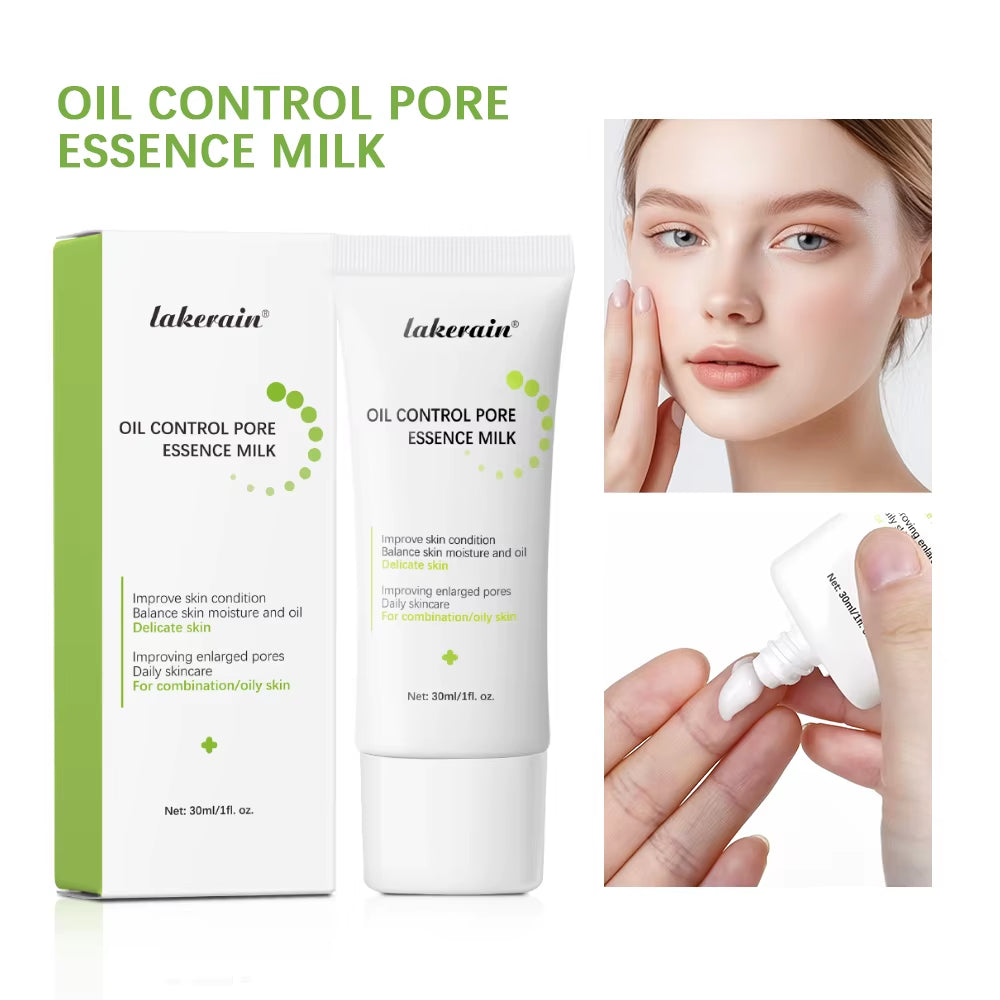 Lakerain Milk Pore Minimizer Essence Face Primer – Shine Control, Wrinkle Blurring & Long-Lasting Makeup Base, 30ml