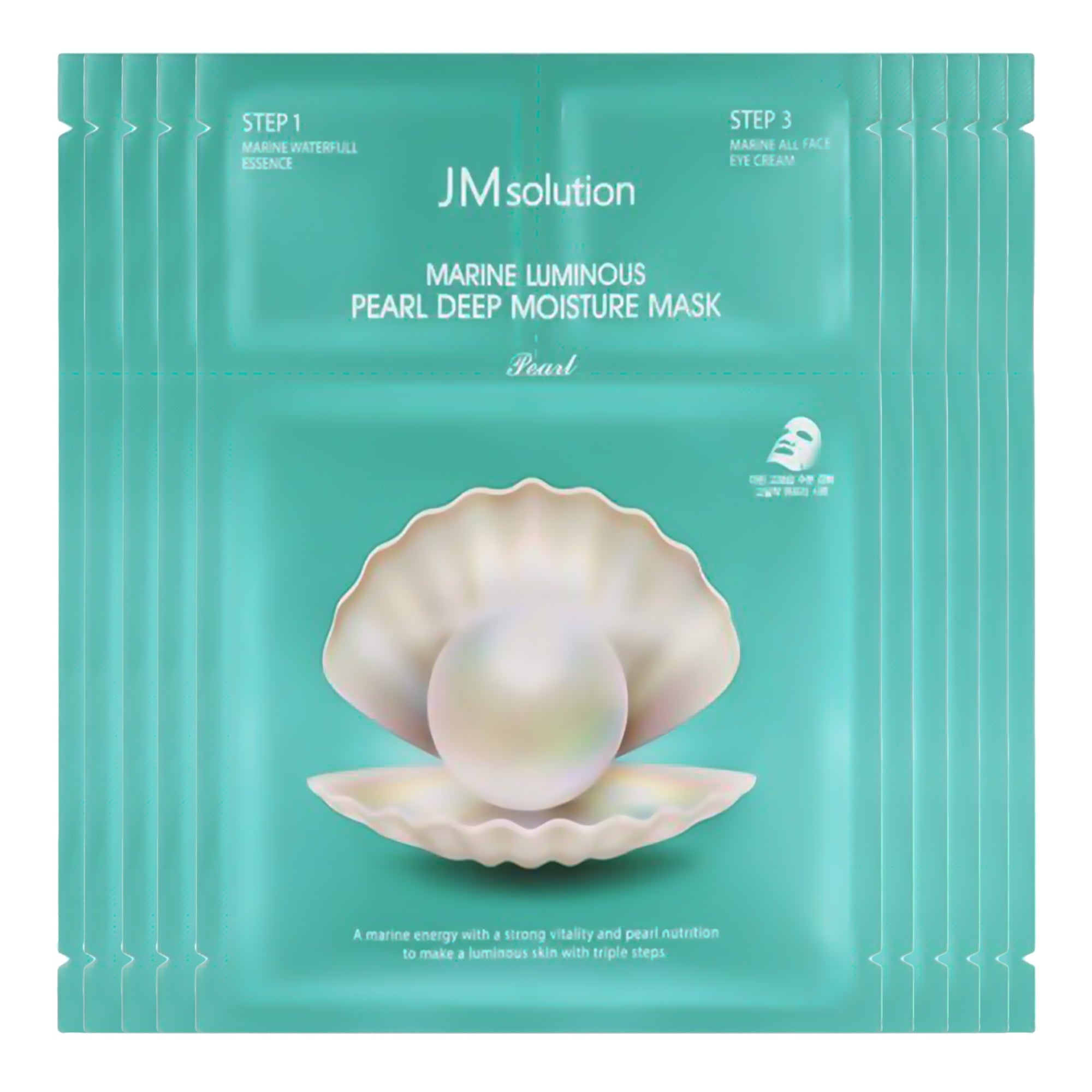 JM Solution Marine Pearl Deep Moisture Mask – 10‑Pack