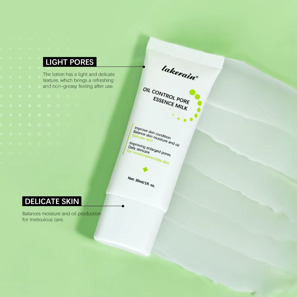 Lakerain Milk Pore Minimizer Essence Face Primer – Shine Control, Wrinkle Blurring & Long-Lasting Makeup Base, 30ml