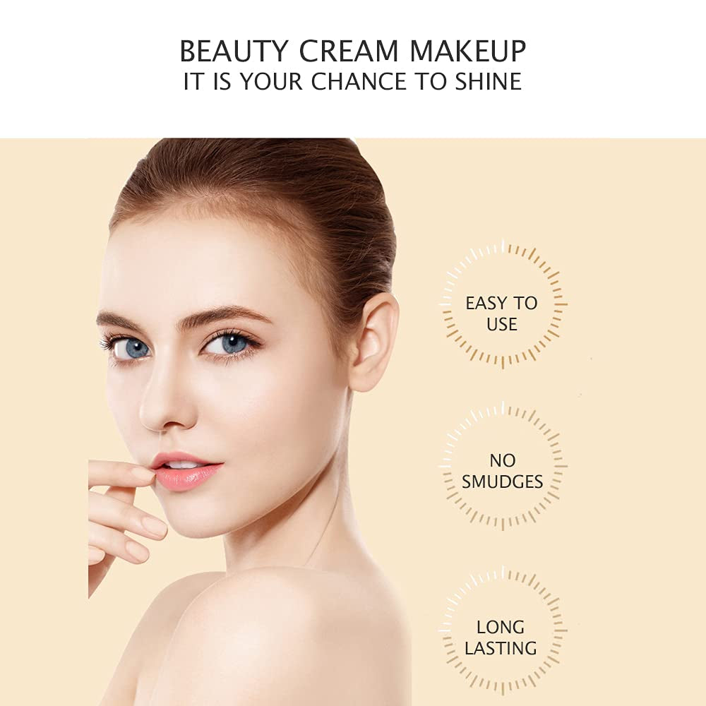 VENZEN 3-Piece Beauty Gift Set – Foundation Powder, Concealer & Lipstick | Moisturizing Makeup Kit in Ivory White