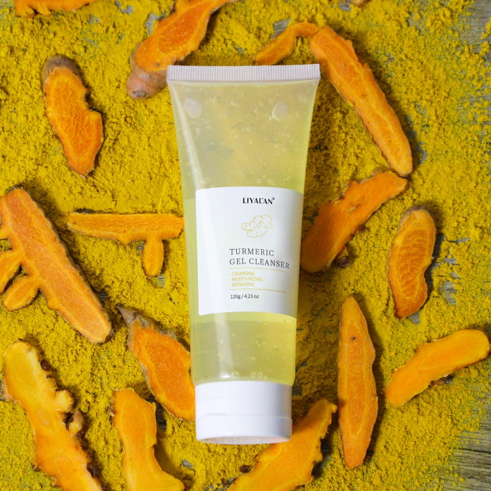 LIYAL’AN Turmeric Facial Cleanser 120ml – Natural Gel Face Wash for Acne Treatment, Oil Control & Skin Brightening