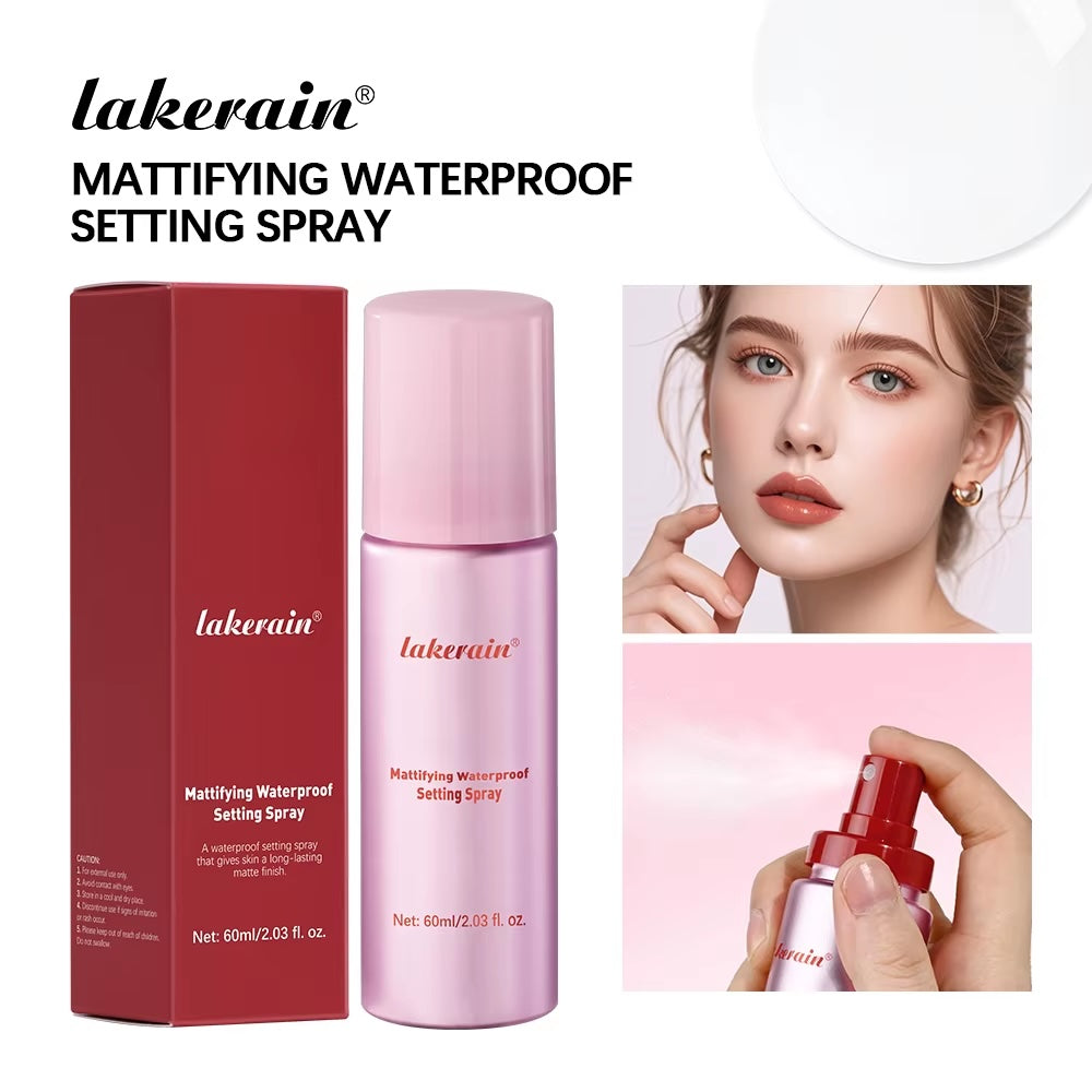 Lakerain Mattifying Waterproof Setting Spray – Long-Lasting Makeup Fixer for Oil Control & Shine-Free Finish