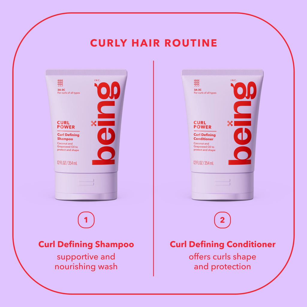 Being CURL POWER Curl Defining Shampoo – Nourishing Cleanser with Coconut & Grapeseed Oil for Curly Hair, 12 fl oz