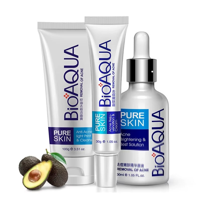 BIOAQUA 3Pcs Firming Skincare Set – Cleanser, Serum & Face Cream | Oil Control & Hydrating
