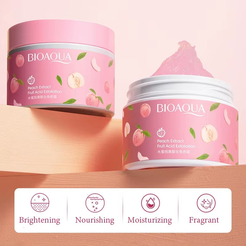 BIOAQUA Honey Peach Exfoliating Cream – Facial & Body Scrub for Smooth, Radiant Skin