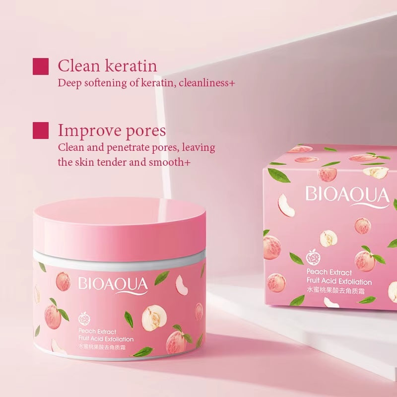BIOAQUA Honey Peach Exfoliating Cream – Facial & Body Scrub for Smooth, Radiant Skin