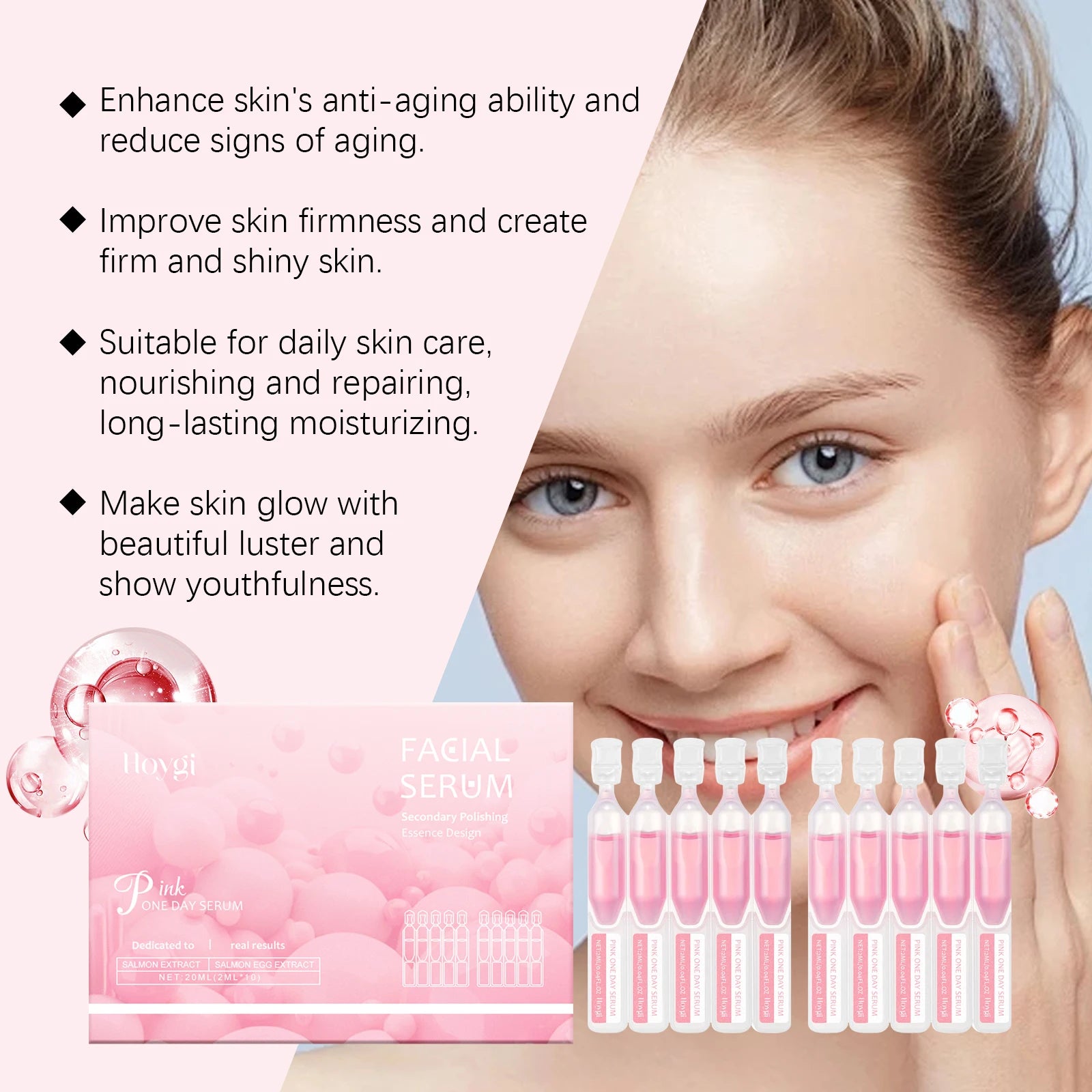 Hoygi Firming Hydrating Ampoule – Skin Tightening & Pore-Refining Essence for All Skin Types, 20ml