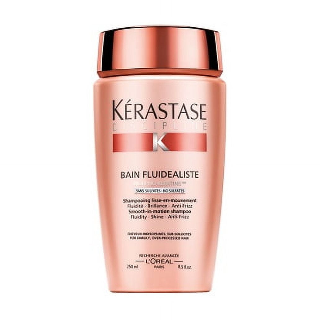 Kerastase Discipline Bain Fluidealiste Sulfate-Free Shampoo 8.5 oz – Anti-Frizz Smoothing Shampoo for Unruly Hair