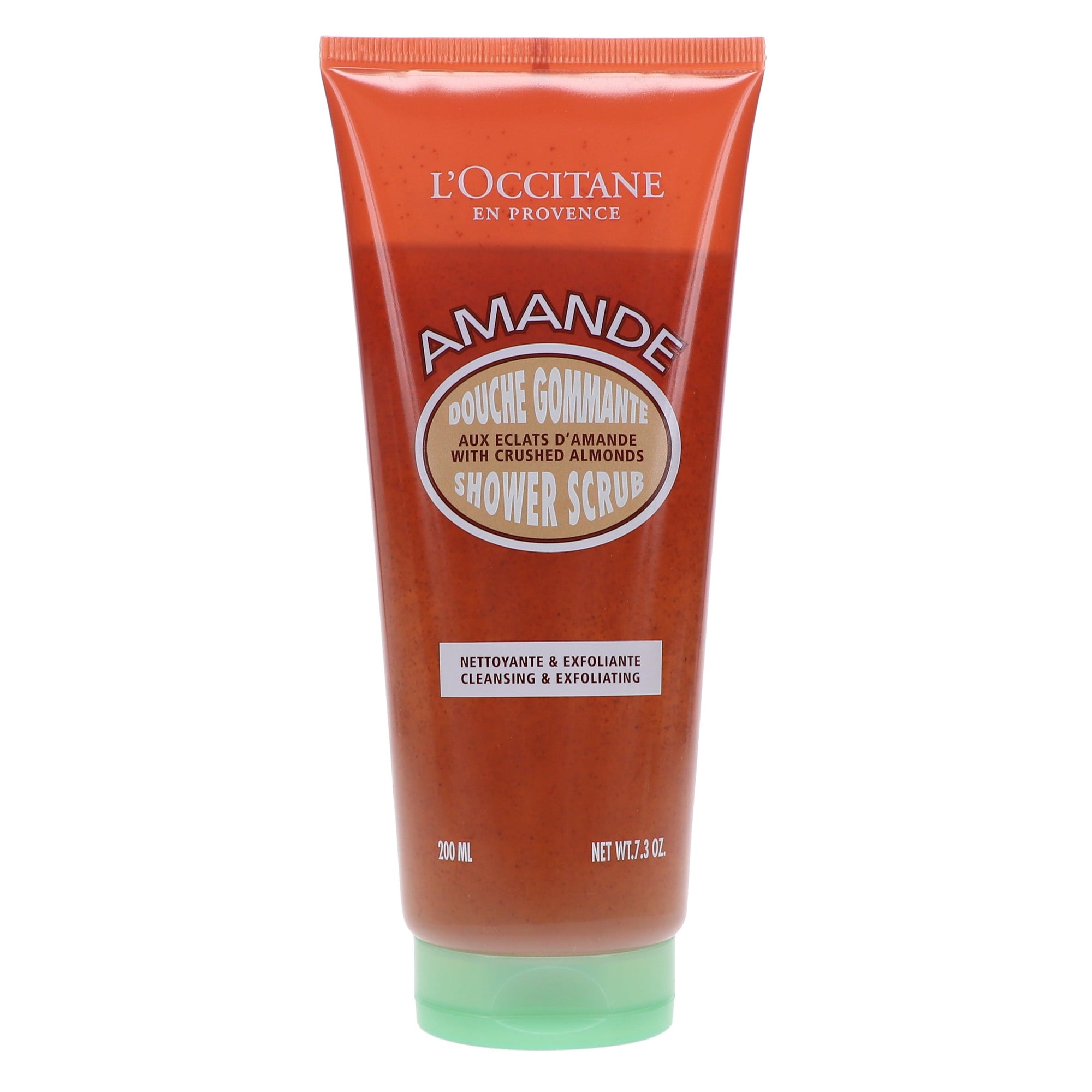 L’Occitane Almond Shower Scrub – Exfoliating Body Wash with Crushed Almond Shells, 7.3 oz