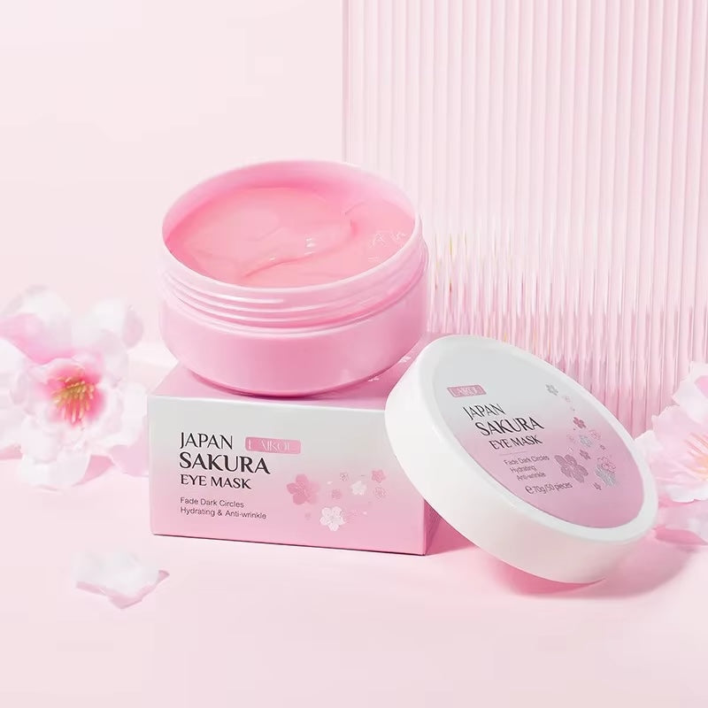 LAIKOU Japan Sakura Eye Mask Fade Dark Circles Hydrating Moisturizing Care Eyes Mask 50Pcs