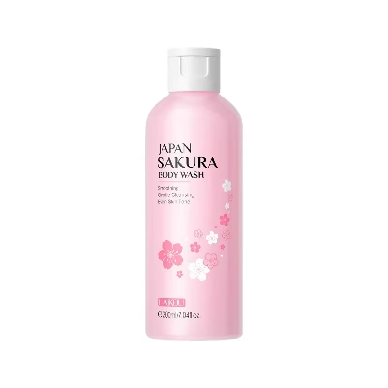 LAIKOU Japan Sakura Shower Gel – Gentle Foaming Body Wash with Long-Lasting Fragrance & Deep Moisturizing, 200ml