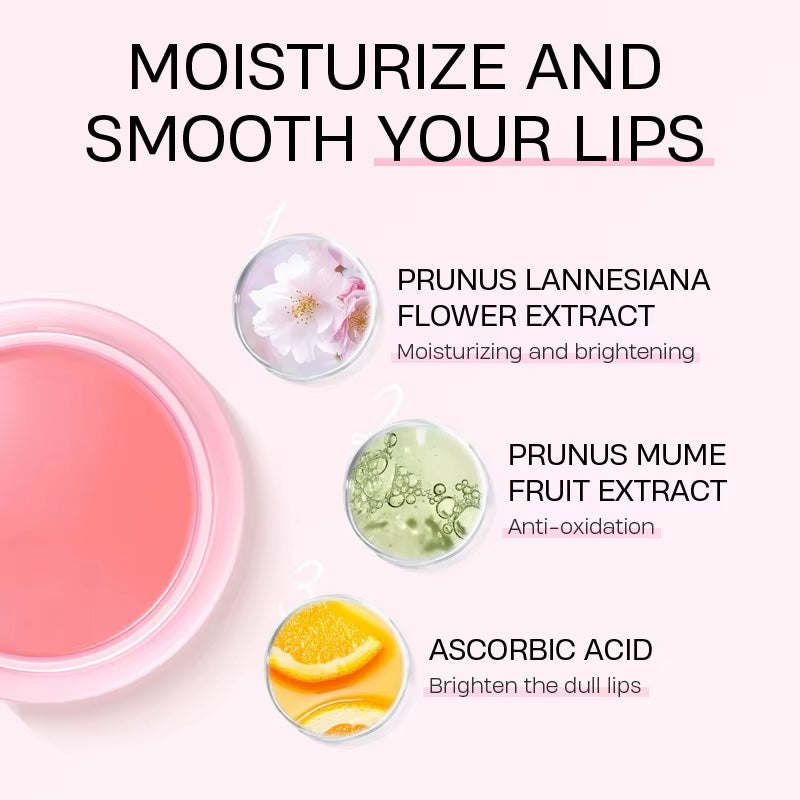 LAIKOU Sakura Lip Serum Mask – Moisturizing Lip Essence for Dry, Cracked Lips & Fine Lines Repair, 8g