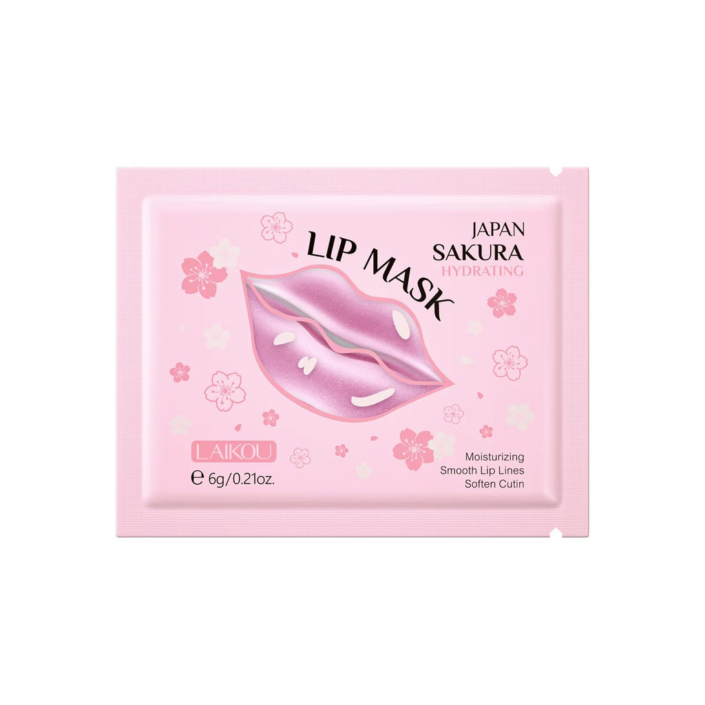 Laikou Japan Sakura Cherry Blossom Lip Mask – Hydrating Gel Patches for Dry Lips, Anti-Wrinkle and Nourishing Lip Treatment