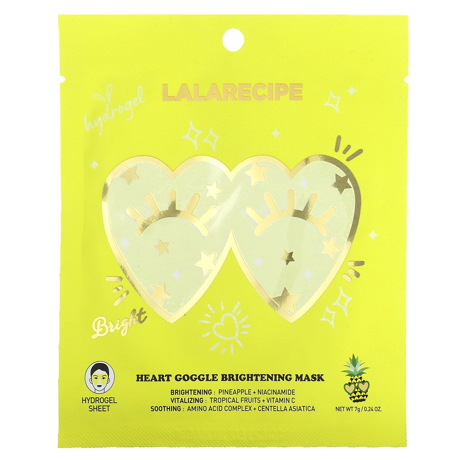LaLaRecipe Heart Goggle Brightening Mask — 7 g Hydrogel Eye Patch