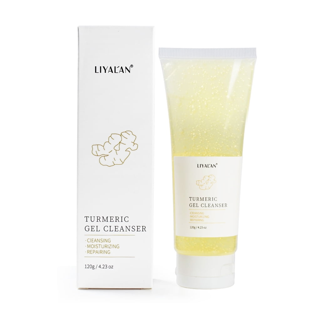 LIYAL’AN Turmeric Facial Cleanser 120ml – Natural Gel Face Wash for Acne Treatment, Oil Control & Skin Brightening