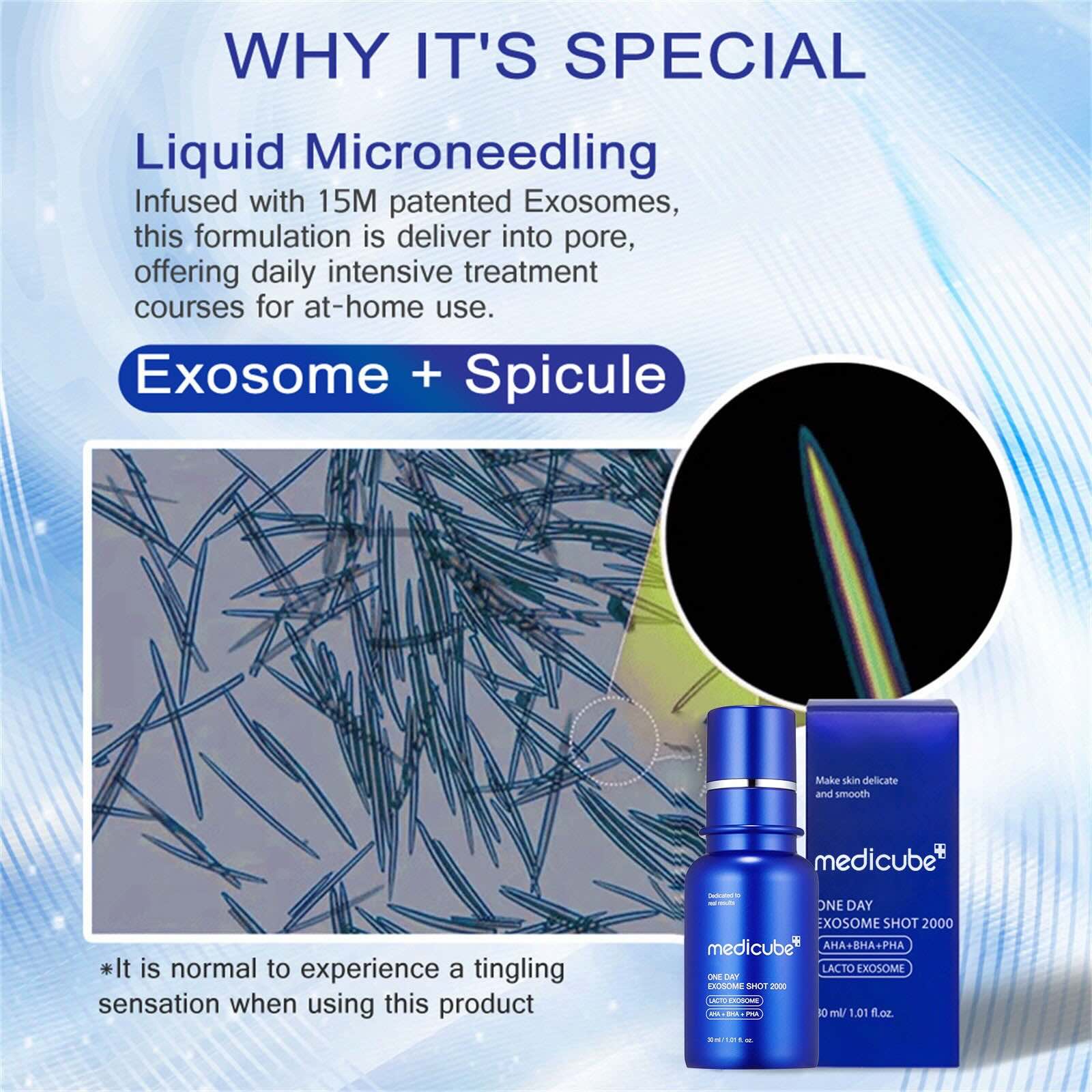 Medicube Zero Exosome Shot Serum 2,000 PPM – Liquid Skin Booster with AHA, BHA, PHA | Pore Care & Exfoliation | 1.01 Fl. Oz