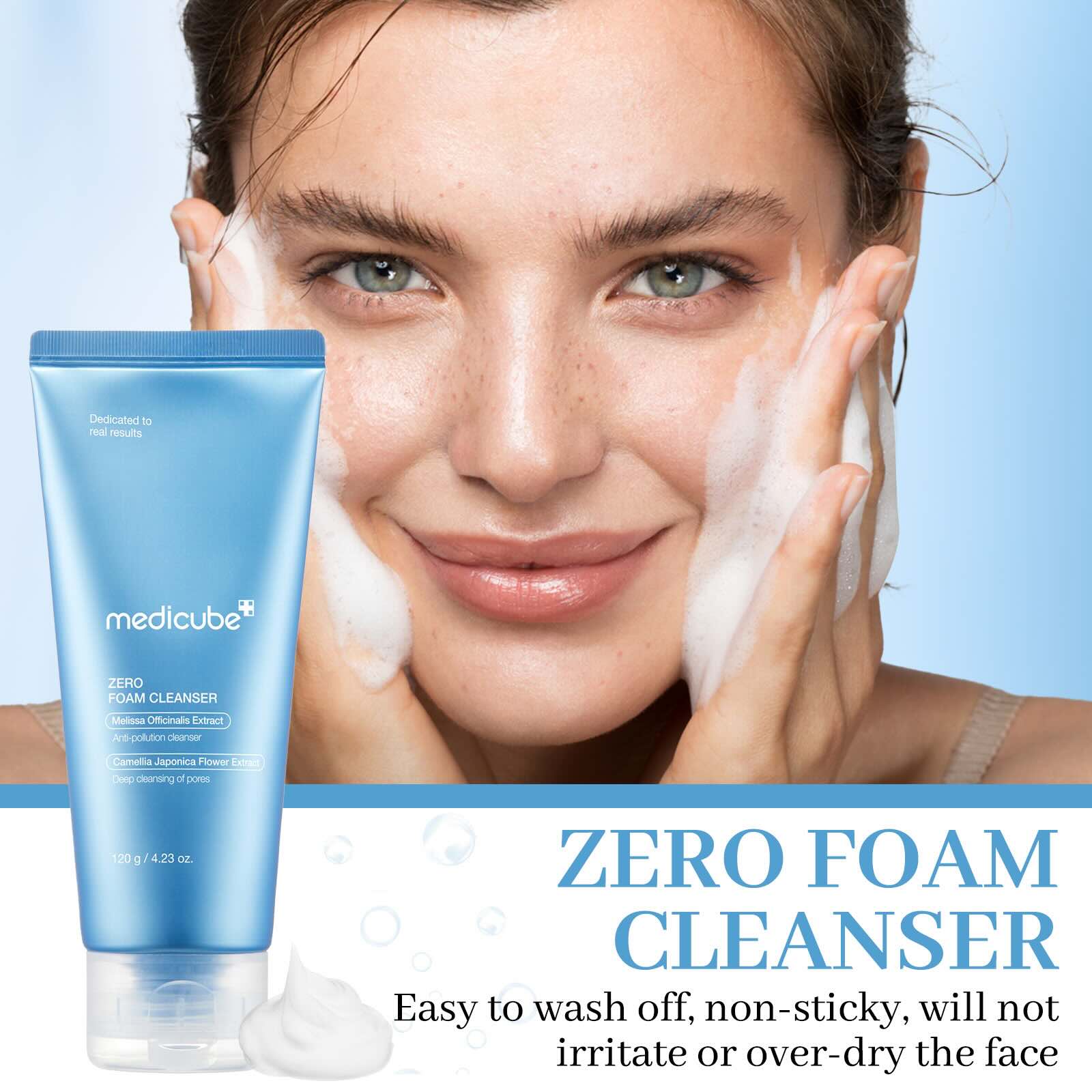 Medicube Zero Foam Cleanser – Pore Minimizing Face Wash for Sensitive Skin, Sebum Control & Hydration, 4.23 oz | Korean Skincare