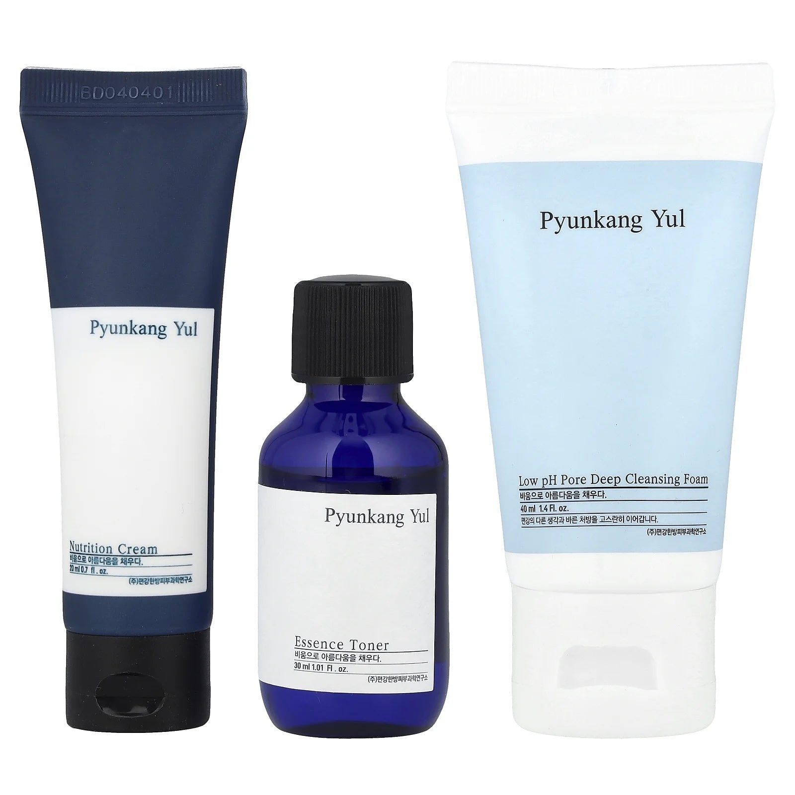 Pyunkang Yul Mini Skincare Set – 3-Piece Travel Kit with Cleansing Foam, Toner & Cream