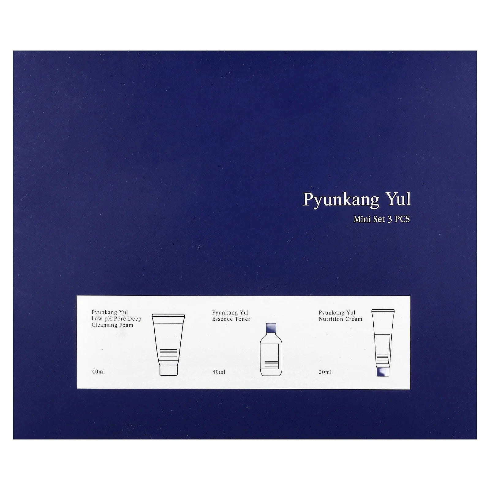 Pyunkang Yul Mini Skincare Set – 3-Piece Travel Kit with Cleansing Foam, Toner & Cream