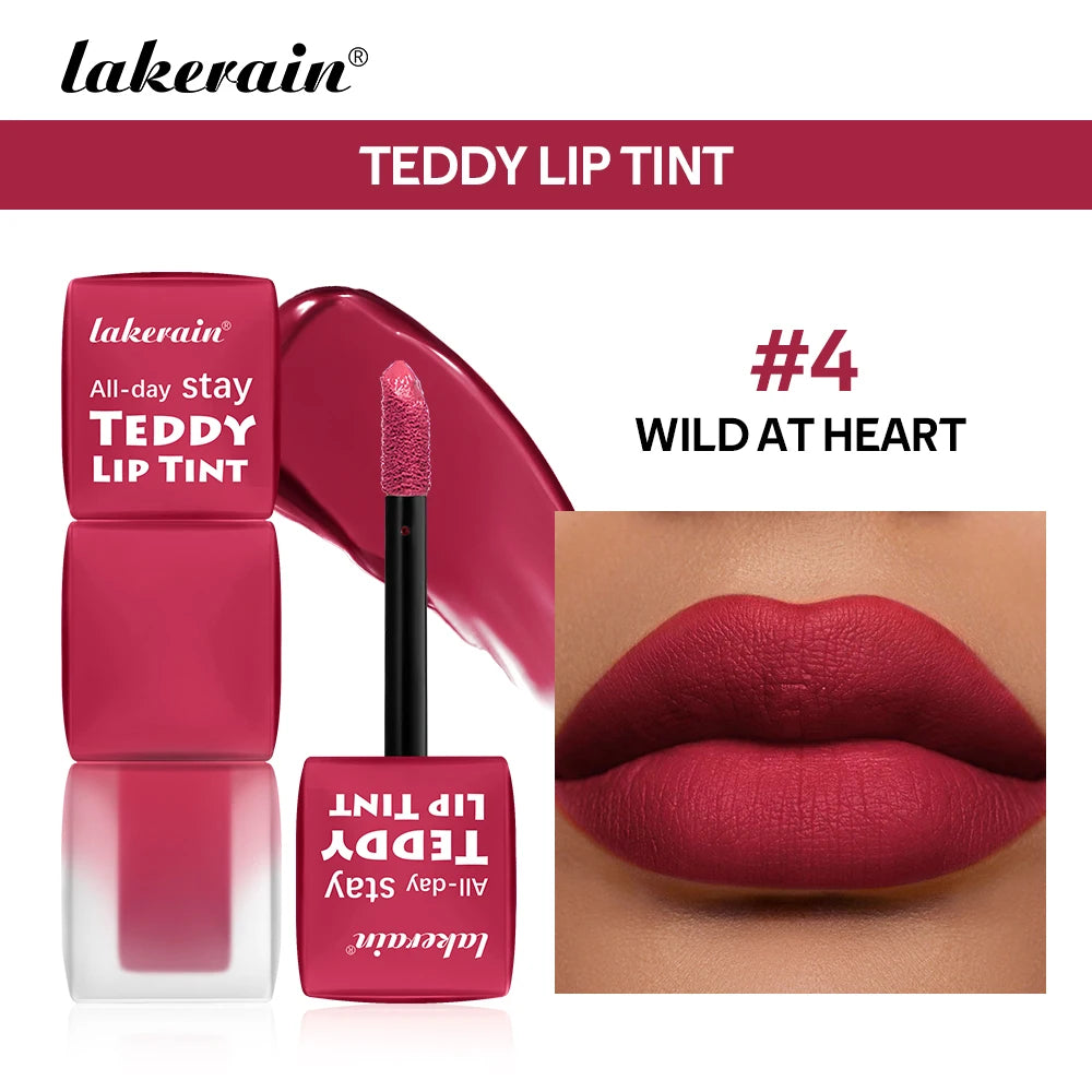 Lakerain Matte Teddy Lip Gloss Set – 6 Long-Lasting Waterproof Shades, Non-Stick & Smudge-Resistant Finish